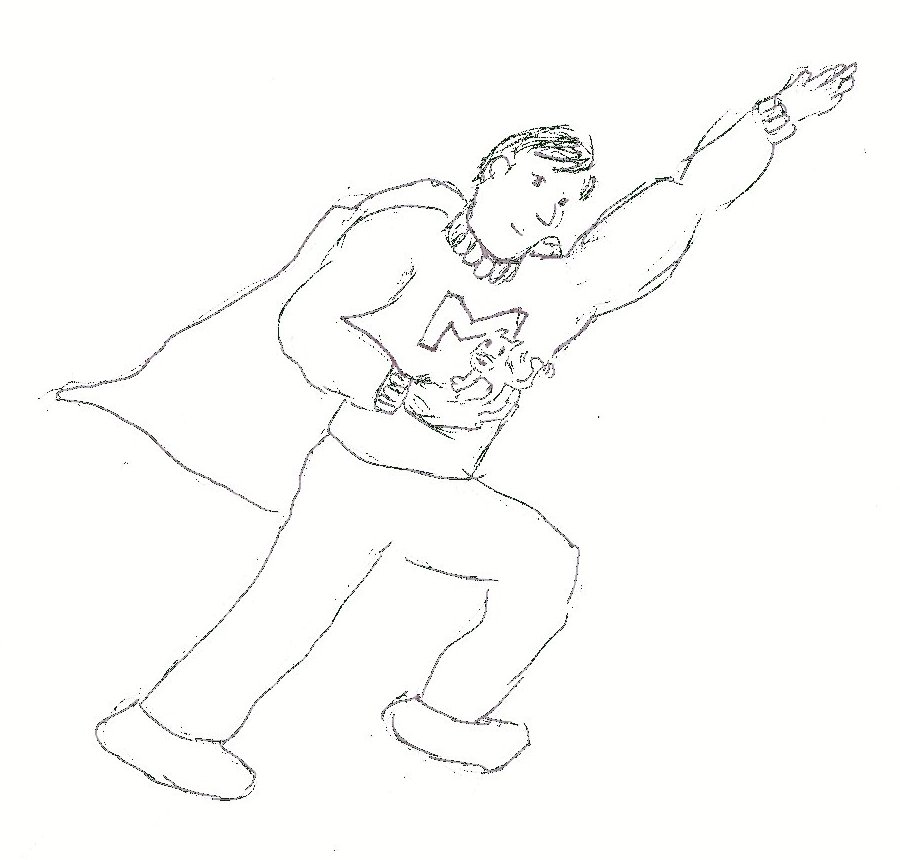 Captain Mighty is the living symbol of Nevada Power & Light's determination to keep pumping out power and light, despite whatever the elements may throw against us.